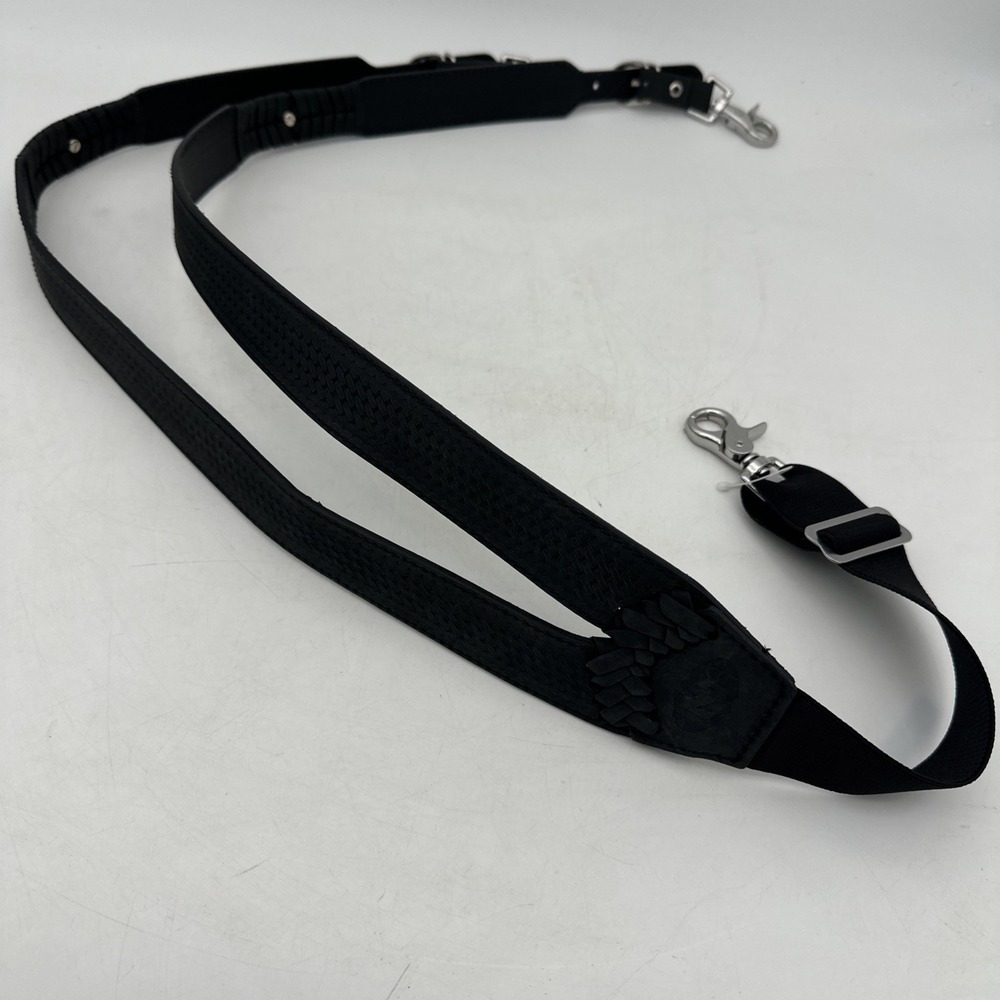 Nocona M‎ Western Star Suspenders Black Leather Basketweave N8512001-M  NWT